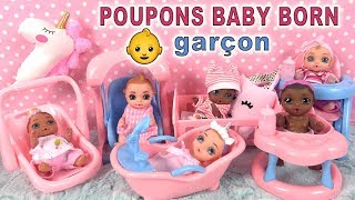 Baby Born Surprise Garçon et Accessoires Poupons Baignoire Chaise Haute [upl. by Alakam135]