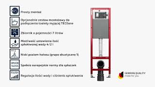 Montaż stelaża podtynkowego do WC TECEbase 320 mm [upl. by Ditzel]