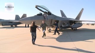 F22 Raptors  27th Fighter Squadron Returns to Langley [upl. by Nylle]