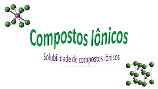 Compostos Iônicos 6 Solubilidade dos compostos iônicos em água [upl. by Nuy219]