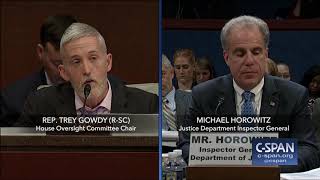 Rep Trey Gowdy RSC questions Justice Department Inspector General Michael Horowitz CSPAN [upl. by Rochus]