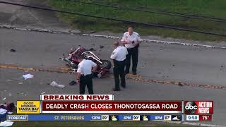 Two drivers killed in crash involving motorcycle in Thonotosassa [upl. by Ila]