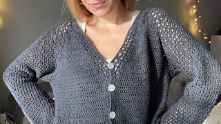 Mix Mesh crochet cardigan pattern Part 1 [upl. by Quirita711]