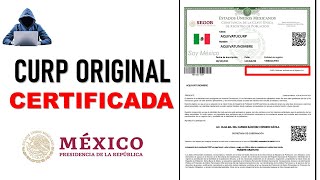 Como Tramitar La CURP Certificada y Original 2021 [upl. by Oniratac895]