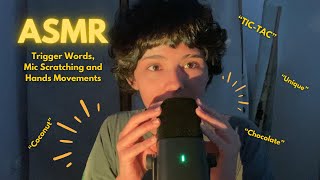 ASMR Repeating Trigger Words Mic Scratching and Hand Movements [upl. by Yelrebma]