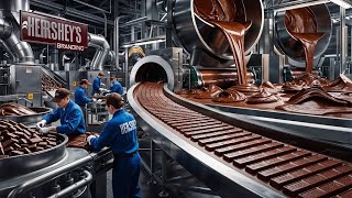 Hersheys MEGA FACTORY  How MILLION TONS Of Hersheys Chocolate Bars Are Made Every Day [upl. by Gannie]