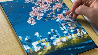 Easy Way to Paint a Spring Scene  Acrylic Painting for Beginners [upl. by Genevra461]