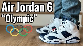 Air Jordan 6 “Olympic” 2024 Review amp On Feet [upl. by Enileuqkcaj]