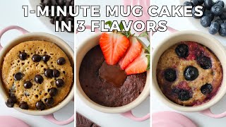 1 minute Microwave Mug Cakes 3 Ways  Easy Glutenfree amp Dairyfree Desserts [upl. by Ameg]