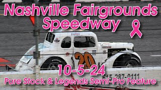 Fan View Nashville Fairgrounds Speedway 10524 Pure Stock amp Legends SemiPro Features [upl. by Hecklau]