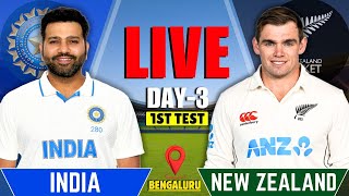 India vs New Zealand 1st Test Day 3  IND vs NZ Live Match  Live Cricket Match Today [upl. by Marje]