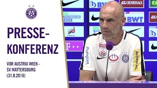 Pressekonferenz vor FK Austria Wien  SV Mattersburg [upl. by Glaser]