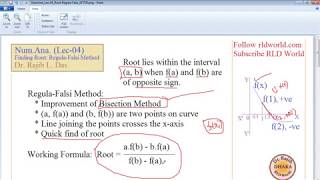 Numerical Analysis Lecture 04 Regula Falsi Method [upl. by Nirmak]