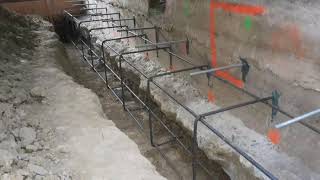 Veterans concreterebar encasing exist footing at foundation retrofit [upl. by Aisatan]