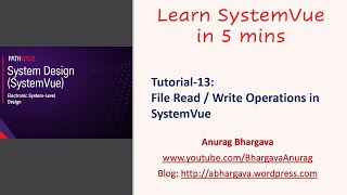 Tutorial13 File Read and Write in SystemVue [upl. by Jenn]