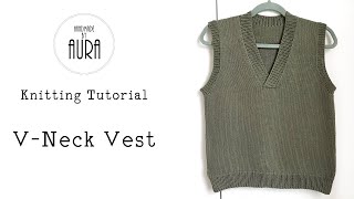 Knitting Tutorial  Vneck Vest [upl. by Limak794]