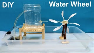 water wheel working model using dc motor project  DIY at home  howtofunda [upl. by Ziguard153]