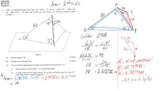 HKDSE Maths Paper 1 2020  19 3D trigonometry [upl. by Haropizt176]