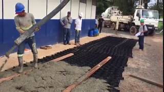 StrataWeb® being infilled with a concrete pump [upl. by Atirb]