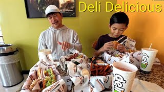 Eating lunch at Deli Delicious Sandwich restaurant in Fresno [upl. by Sehcaep]