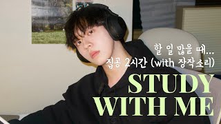 카이스트 공대생과 집공 2시간 스터디윗미 feat 장작소리  Study with me Korean College student fireplace sound [upl. by Weathers]