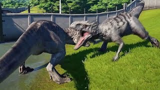 INDOMINUS REX Vs TYRANNOSAURUS REX  Jurassic World Evolution [upl. by Pass]