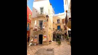 Polignano Mare city on cliff overlooking sea 🩵 italia italy puglia viral shorts exploravista [upl. by Xenia]