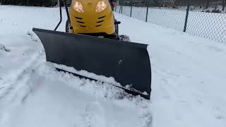 Lawn Tractor Plowing snow and drive YARDMAN HG7175 [upl. by Nosnorb]