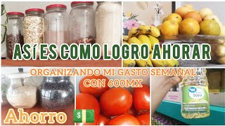 Como me organizo📙 para ahorrar💵 con solo 600 mx💰 a la semana Compras MenúGastos [upl. by Dickerson]