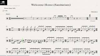 Welcome Home Sanitarium  Metallica  Drum Sheet Demo [upl. by Eimile]