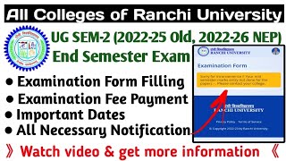 RU  UG Sem2  BABScBCom  End Semester Exam  Examination Form Filling amp Fee Pay [upl. by Nodab11]