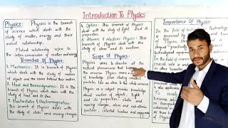 Introduction to Physics class 11  FSc Physics part 1  physics and its scope importance braches [upl. by Gurolinick]