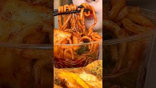 Spicy Noodles ASMR MUKBANG 🍜 Watermelon 🍉 Fried Chicken [upl. by Assehc]