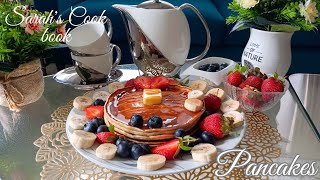 Perfect Homemade Pancakes  English Breakfast American Style  Pancakes with Caramel sauce [upl. by Eikin]