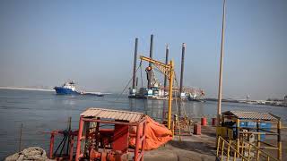 JB118 JackUp Barge Departing Adyard Abu Dhabi UAE 30 January 2019 [upl. by Innep]