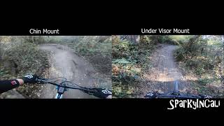 Chin Mount Vs Under visor Gopro on a mountain bike helmet [upl. by Eustache]