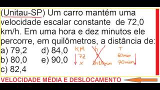 Exercício Aula Cinemática Transformação conversão unidades Velocidade média km hora minuto Física [upl. by Renato]