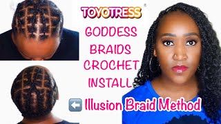 Easy Detailed Goddess Braids Crochet Tutorial for Beginners Ft TOYOTRESS [upl. by Odlanir601]