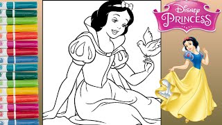 Coloring Disneys Princess Snow White😊  Coloring Pages [upl. by Zuzana]