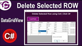 How To Delete Selected Row In DataGridView  DataGridView CellClick Event c [upl. by Adnek]