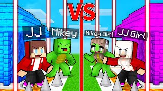 Mikey and JJ vs Girls SECURITY HOUSE in Minecraft Maizen [upl. by Affrica]