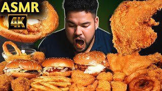 ASMR MUKBANG Eating Burger and Fried Chicken [upl. by Lyrej12]