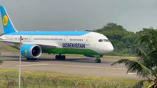 Arrival UZBEKISTAN Airways from Taskhent to Jakarta Indonesia [upl. by Shore]