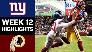 Giants vs Redskins  NFL Week 12 Game Highlights [upl. by Anayia]