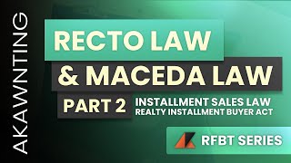 Recto Law and Maceda Law  Law on Sales [upl. by Woolcott]