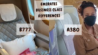 Emirates Business Class A380 VS B777  Emirates B777 Business Class Updated  Emirates A380 VS B777 [upl. by Lateehs]