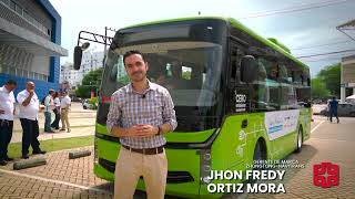 Montería lanza prueba piloto de su primer bus eléctrico Zhongtong [upl. by Ferris]