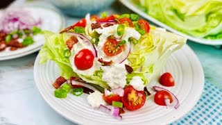 Iceberg Wedge Salad Recipe with Feta Dressing  Wedge Salad [upl. by Zindman29]