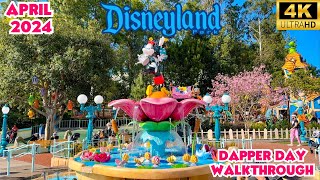 Disneyland Walkthrough Dapper Day April 2024 4K [upl. by Placidia]