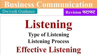 Listening Effective listening listening process listening types business communication mba bba [upl. by Feld]